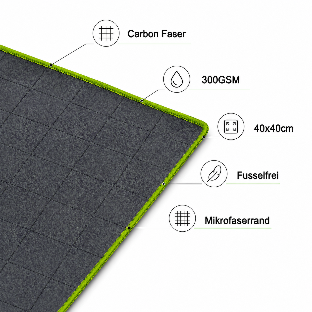 Glasstuch "Carbon"